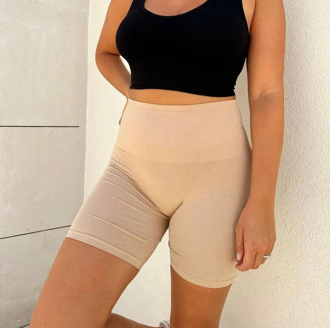High Waist Bike Shorts: BLACK