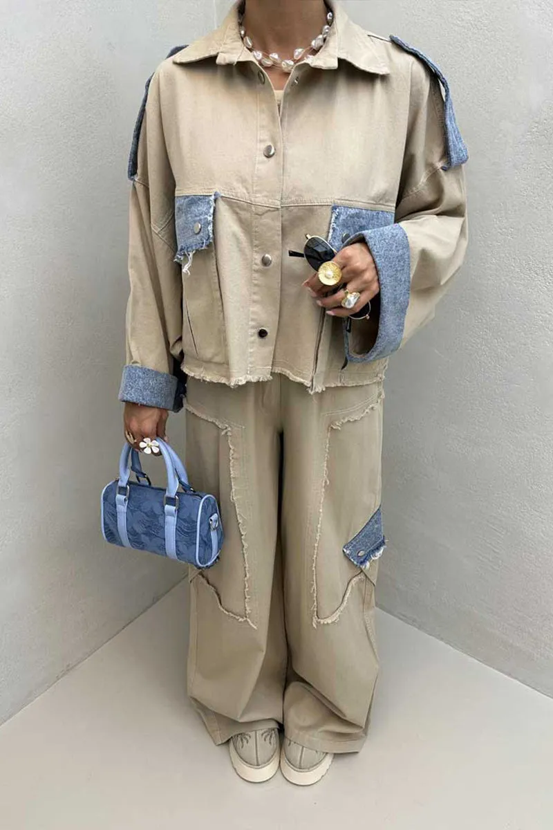 HUT1177 Luxe Layered Denim Set