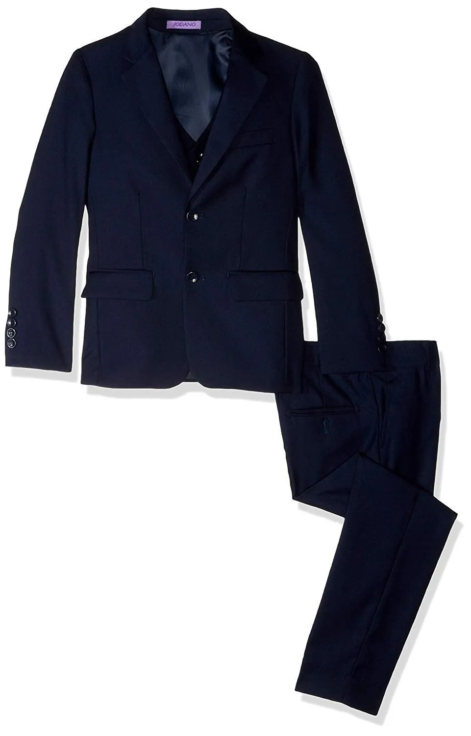 Jodano Boy's Formal 3 Piece (Jacket Vest Pants) Natural Stretch Slim Fit Dress Suit Set