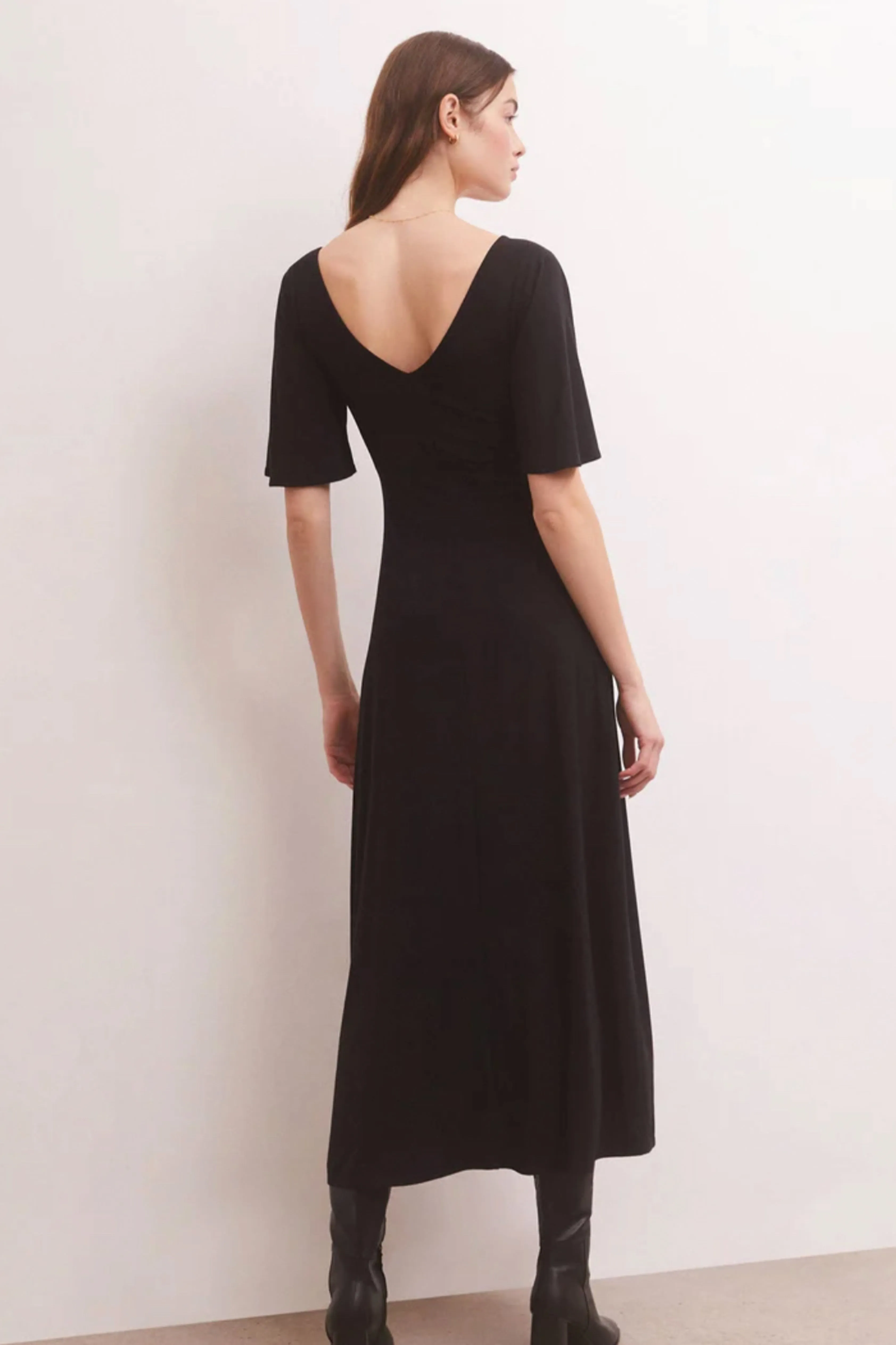 Kara Flutter Sleeve Midi Dress