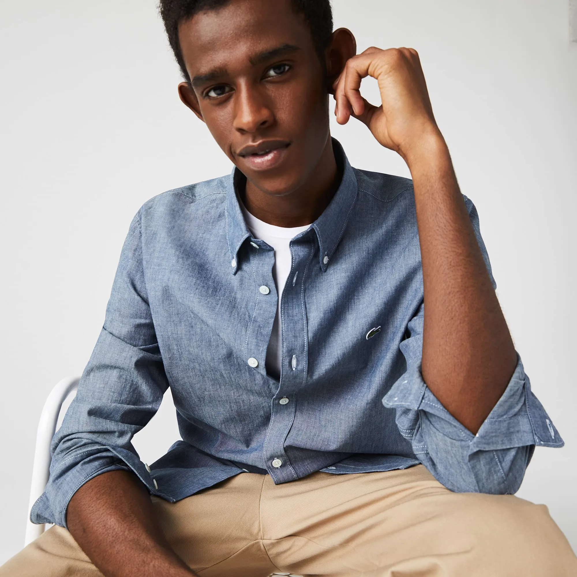 Lacoste Men's Slim Shirts (Blue)
