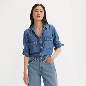 Levi's Doreen Lightweight Utility Shirt In Patches 2 in Blue