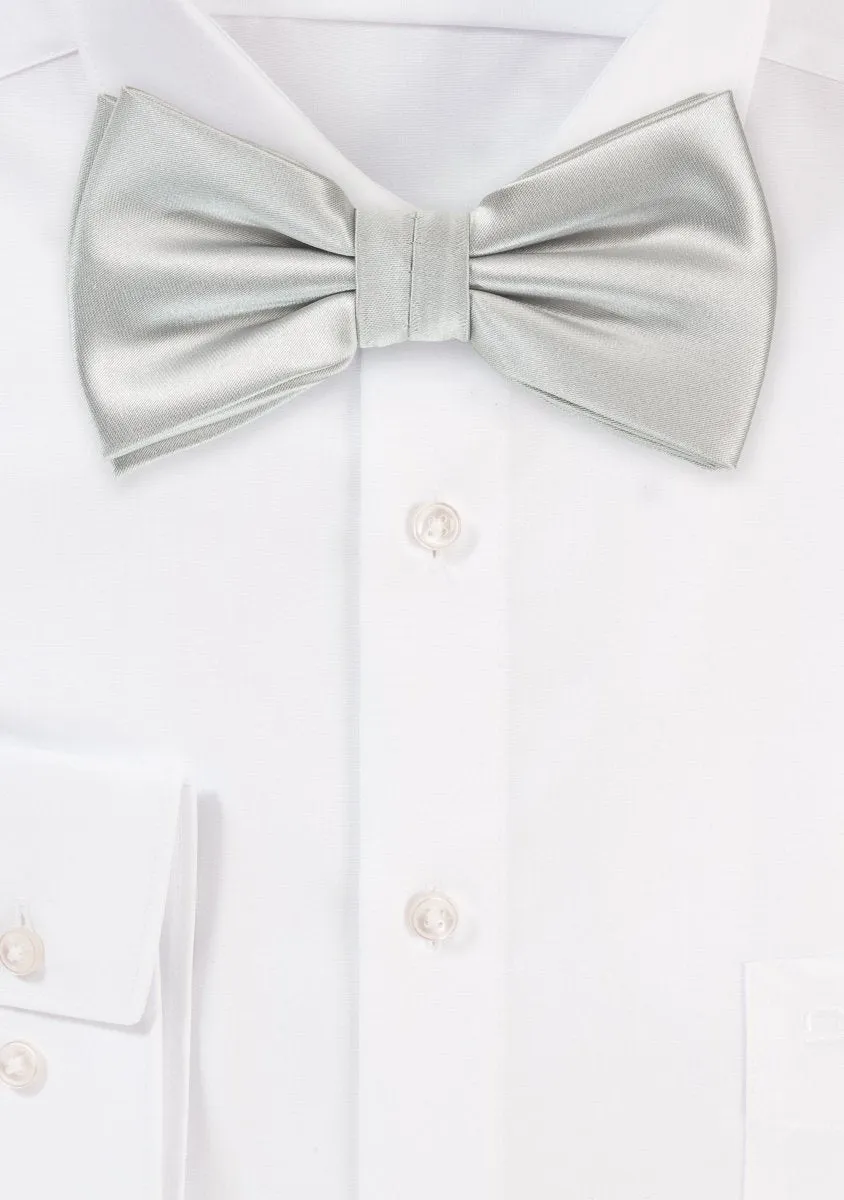 Light Silver Solid Bowtie