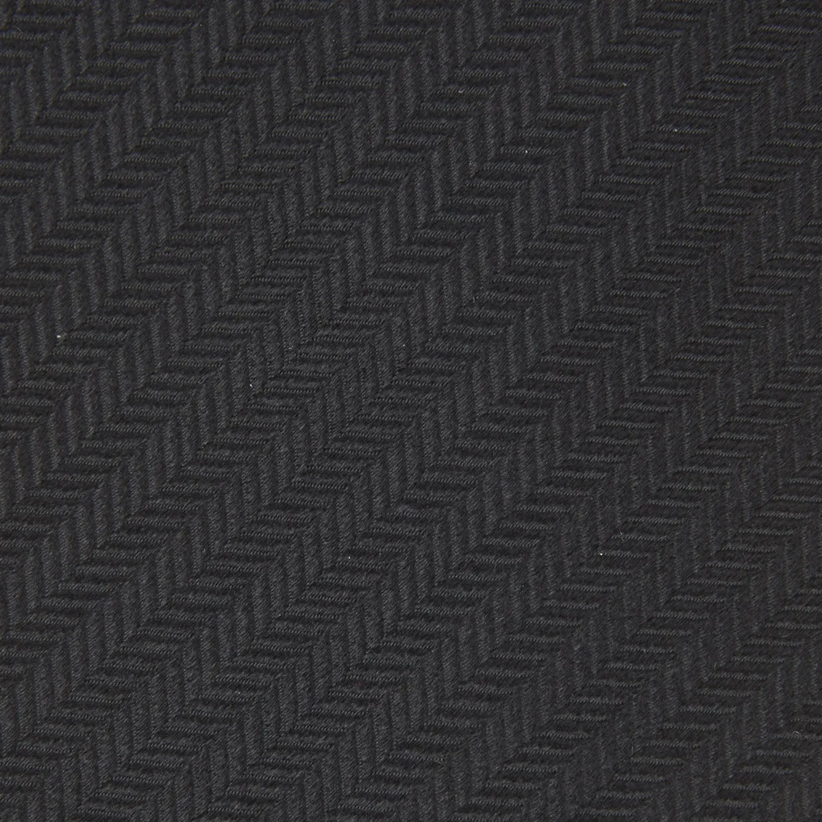 Long Black Herringbone Silk Tie