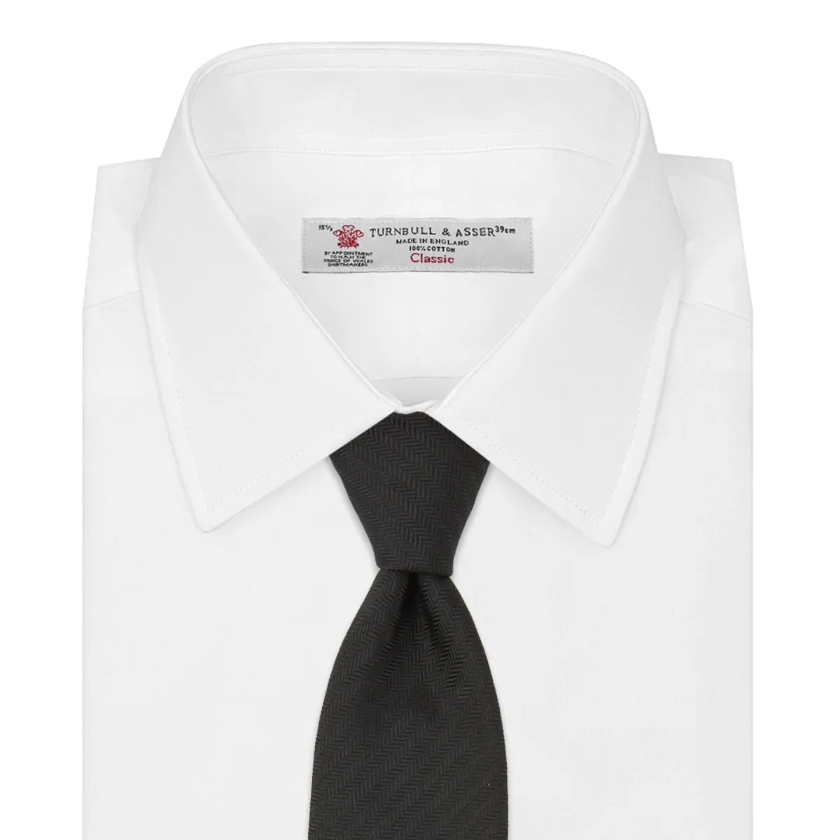 Long Black Herringbone Silk Tie