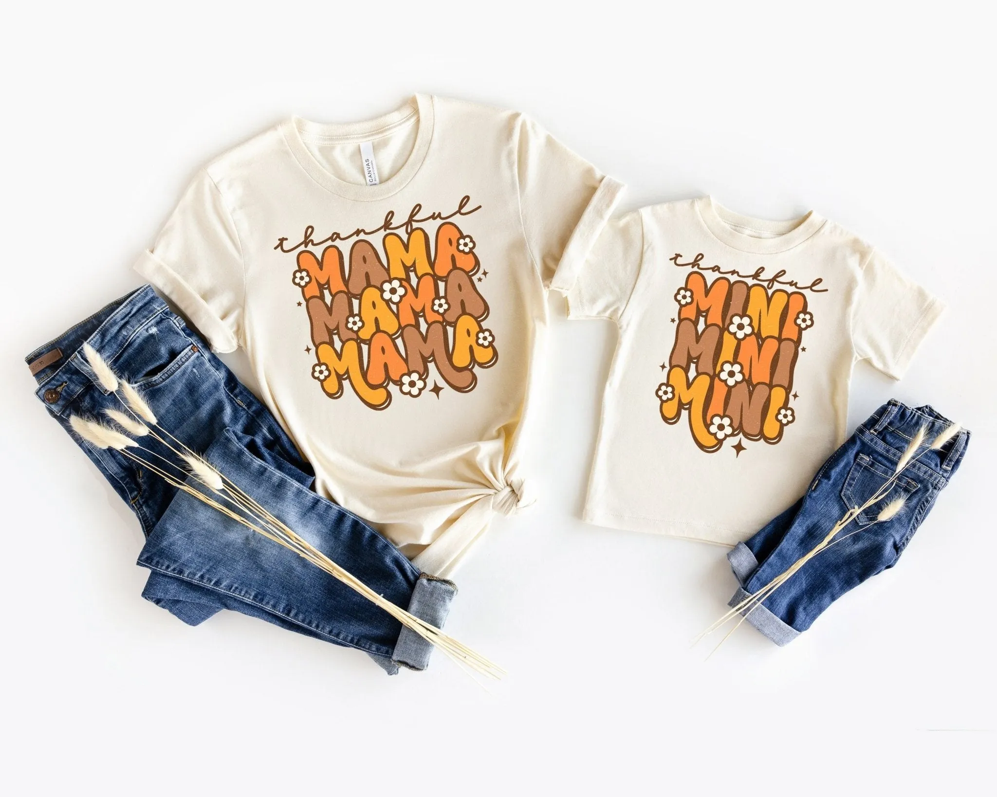 Matching Thankful Mommy and Me Thanksgiving Sweatshirts