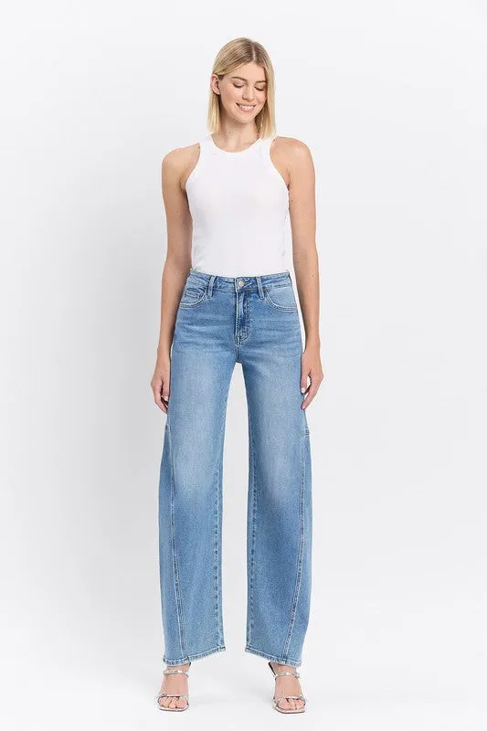 Maya High Rise Wide Barrel Jeans Medium Wash