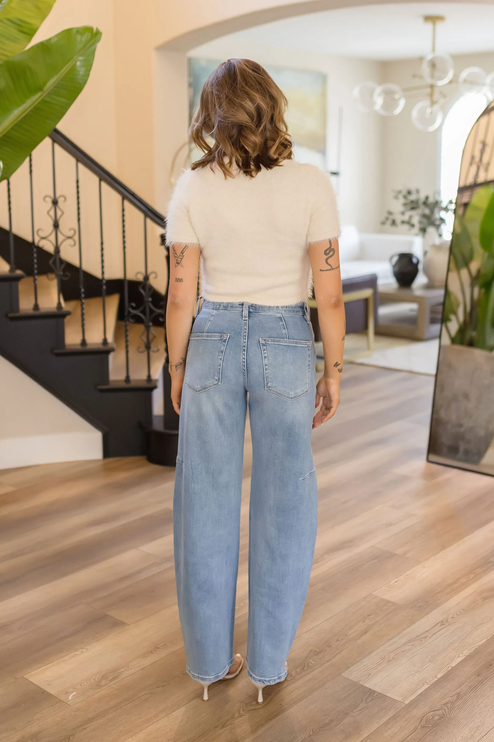 Maya High Rise Wide Barrel Jeans Medium Wash