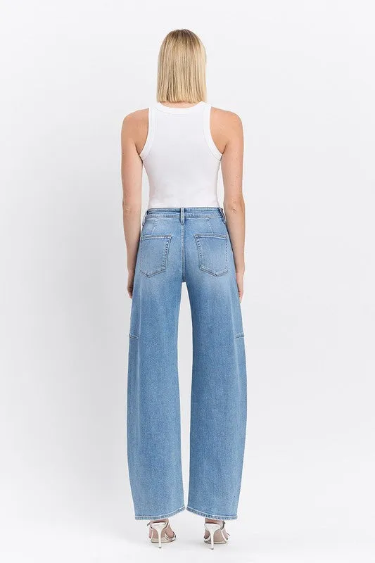 Maya High Rise Wide Barrel Jeans Medium Wash