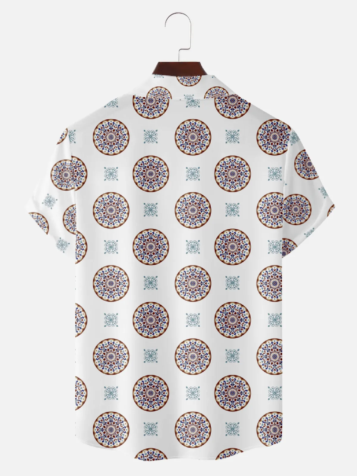 Men's Camp Collar Short Sleeve Shirt - Timeless Traditional Patterns with Mid-Century Art