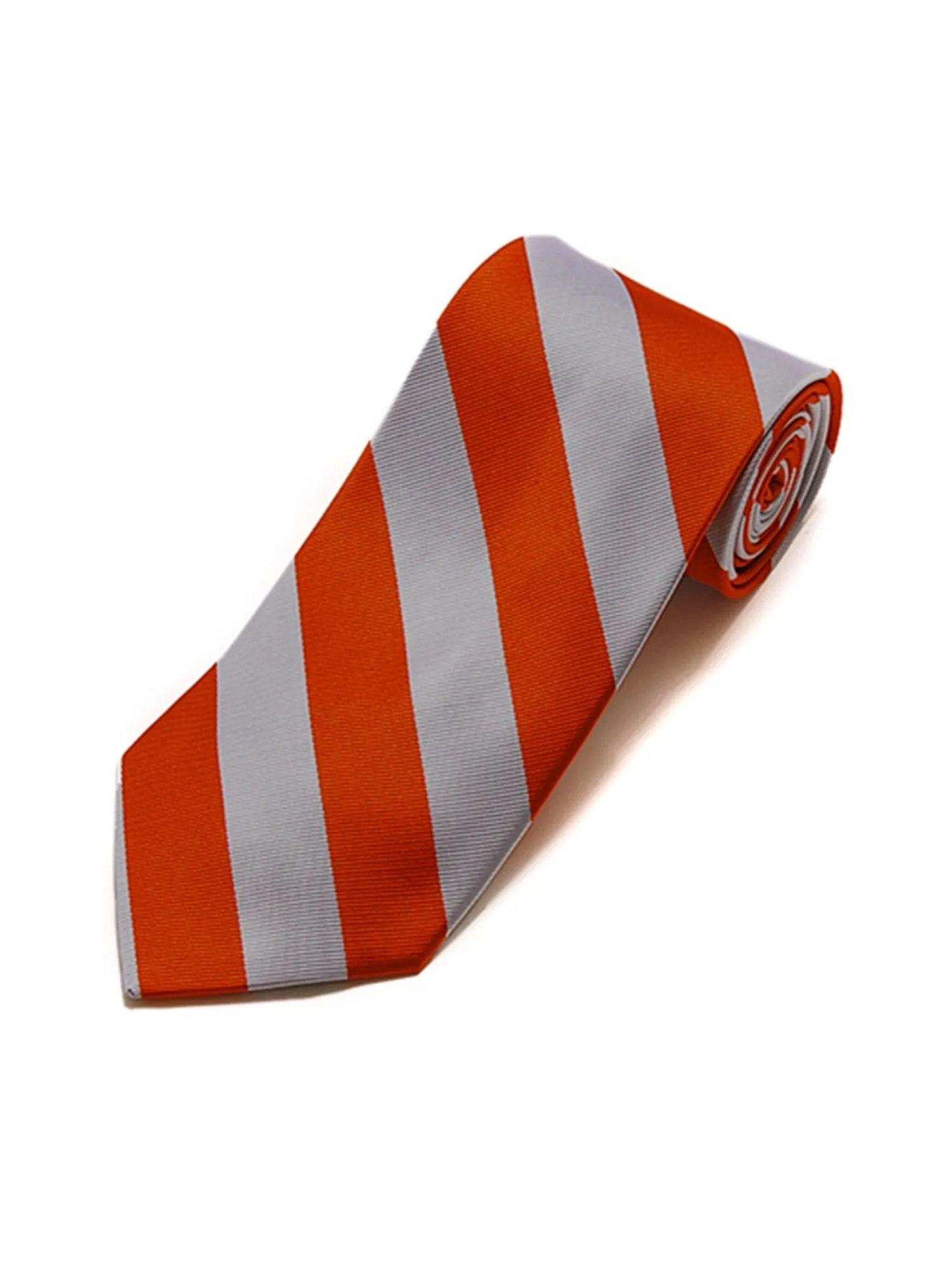 Men's College Striped Colored Silk Long Or X-Long Neck Tie