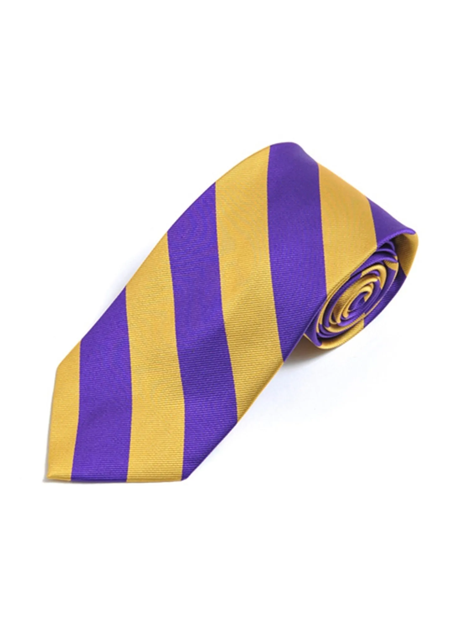 Men's College Striped Colored Silk Long Or X-Long Neck Tie