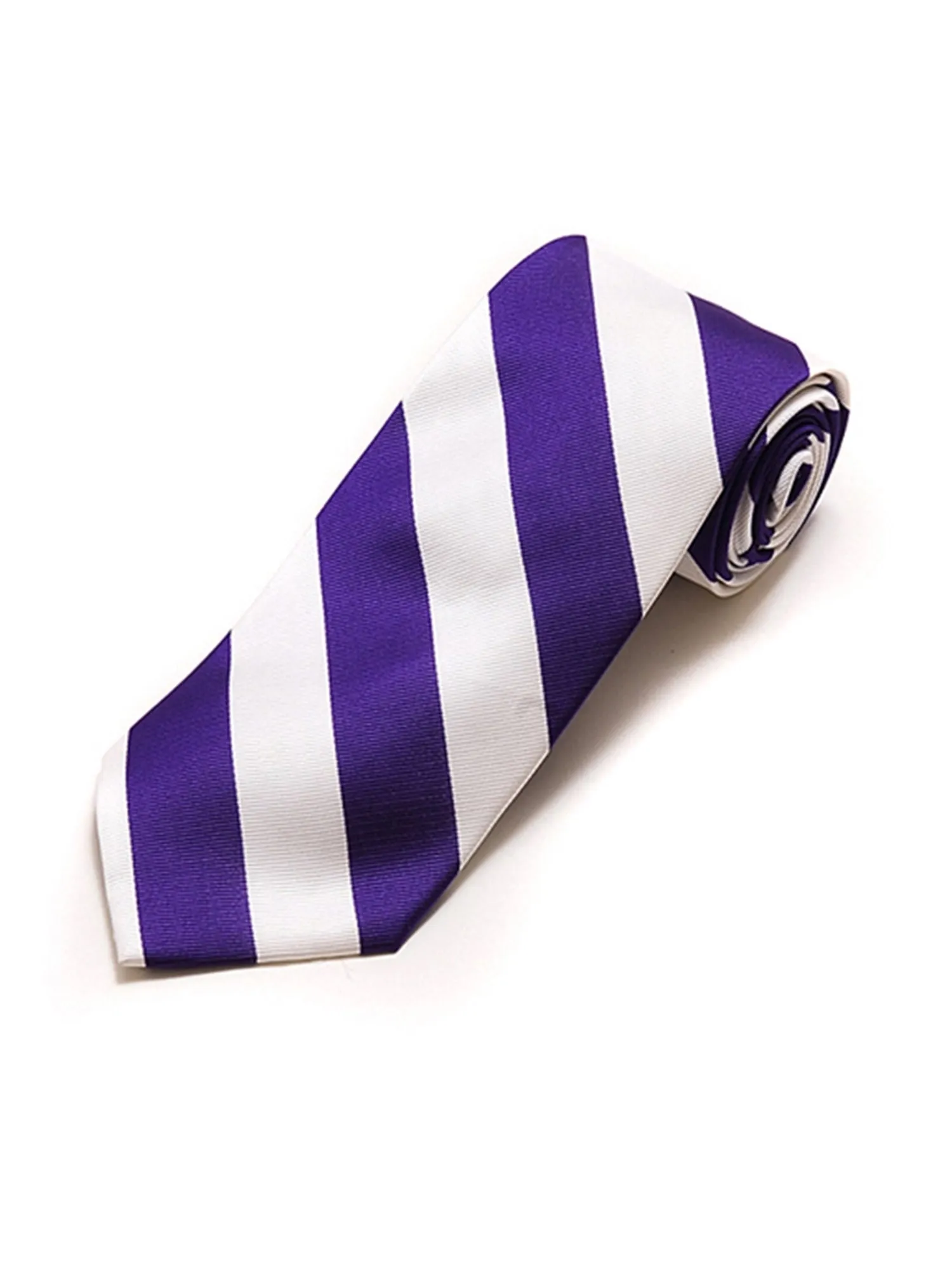 Men's College Striped Colored Silk Long Or X-Long Neck Tie
