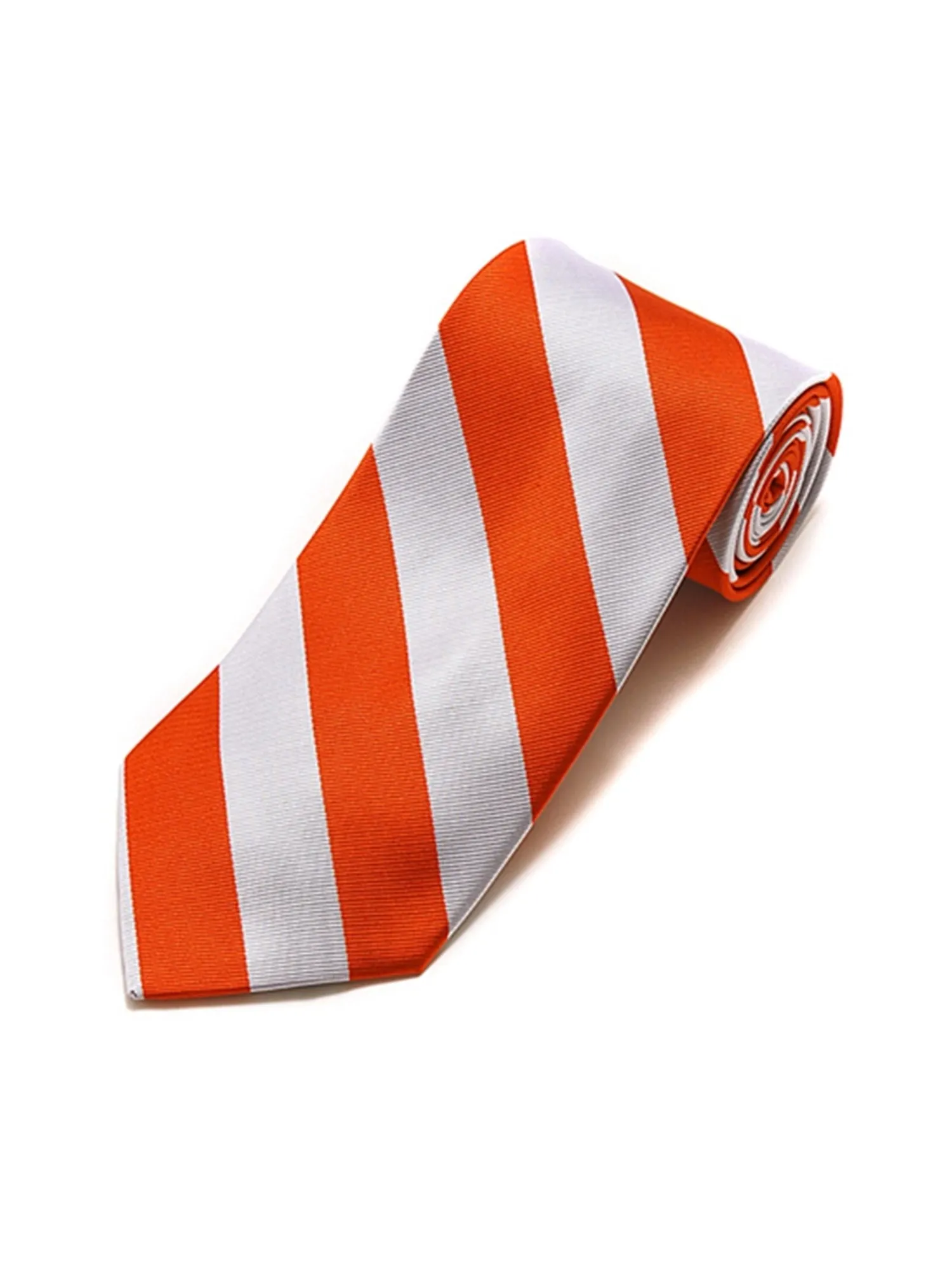 Men's College Striped Colored Silk Long Or X-Long Neck Tie