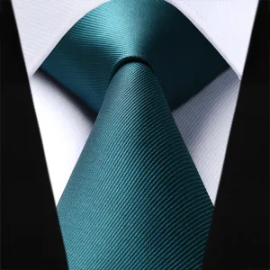 Men's Formal 3.35" Necktie Business Tie & Handkerchief Set - A-TEAL