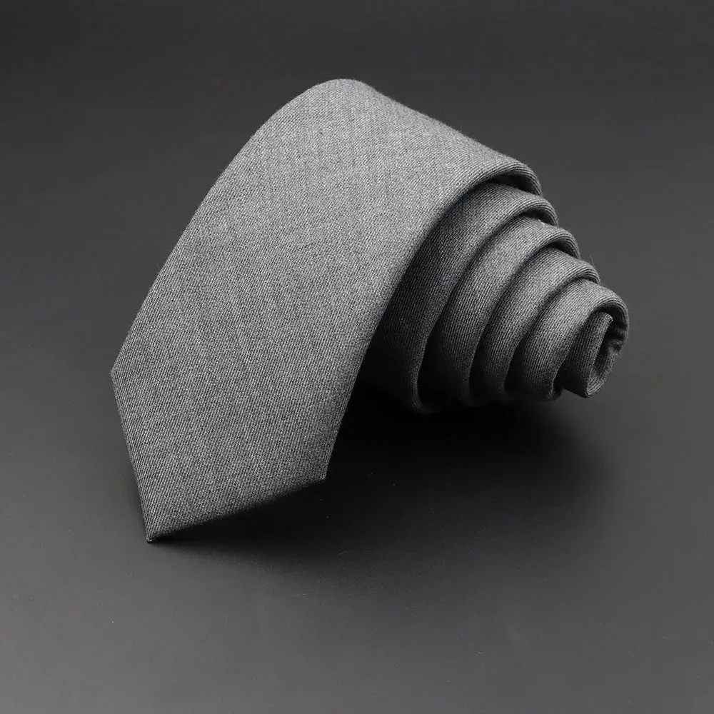 Men's Plain Solid Color Ties: 6cm Classic Cotton Handmade Skinny Neckties, Narrow Collar, Slim Cashmere Casual Tie Accessories, Ideal Gift