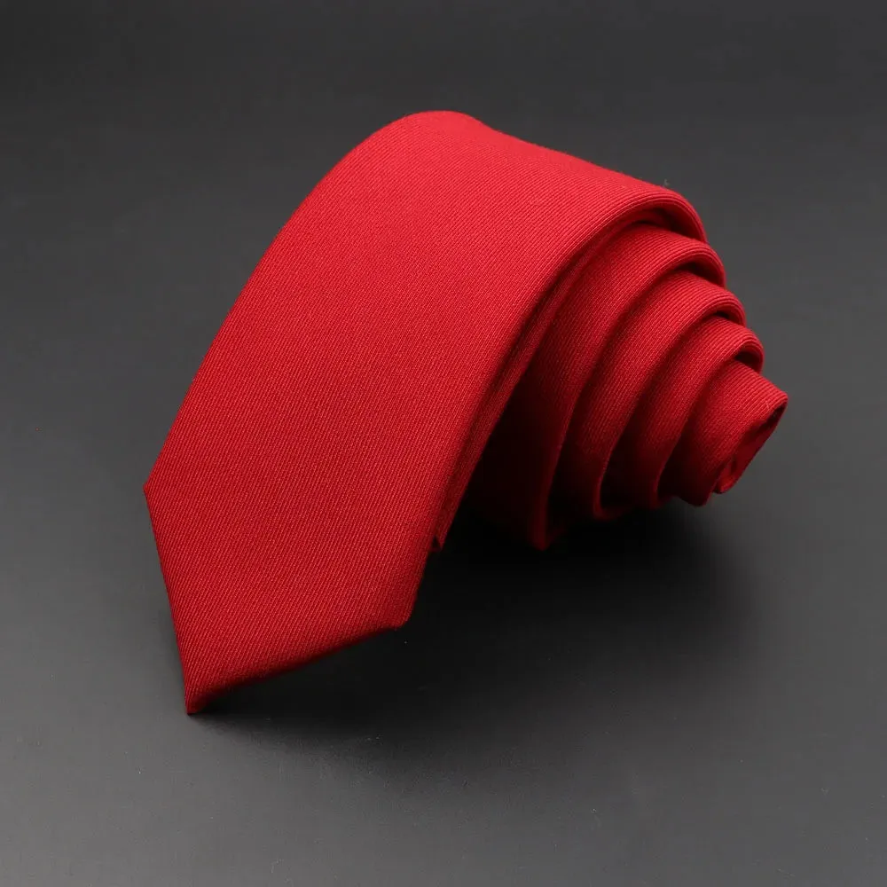 Men's Plain Solid Color Ties: 6cm Classic Cotton Handmade Skinny Neckties, Narrow Collar, Slim Cashmere Casual Tie Accessories, Ideal Gift