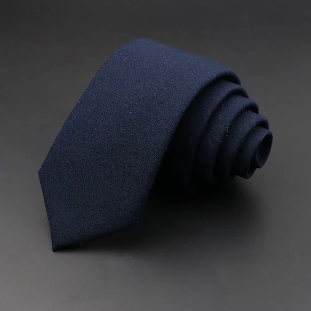 Men's Plain Solid Color Ties: 6cm Classic Cotton Handmade Skinny Neckties, Narrow Collar, Slim Cashmere Casual Tie Accessories, Ideal Gift