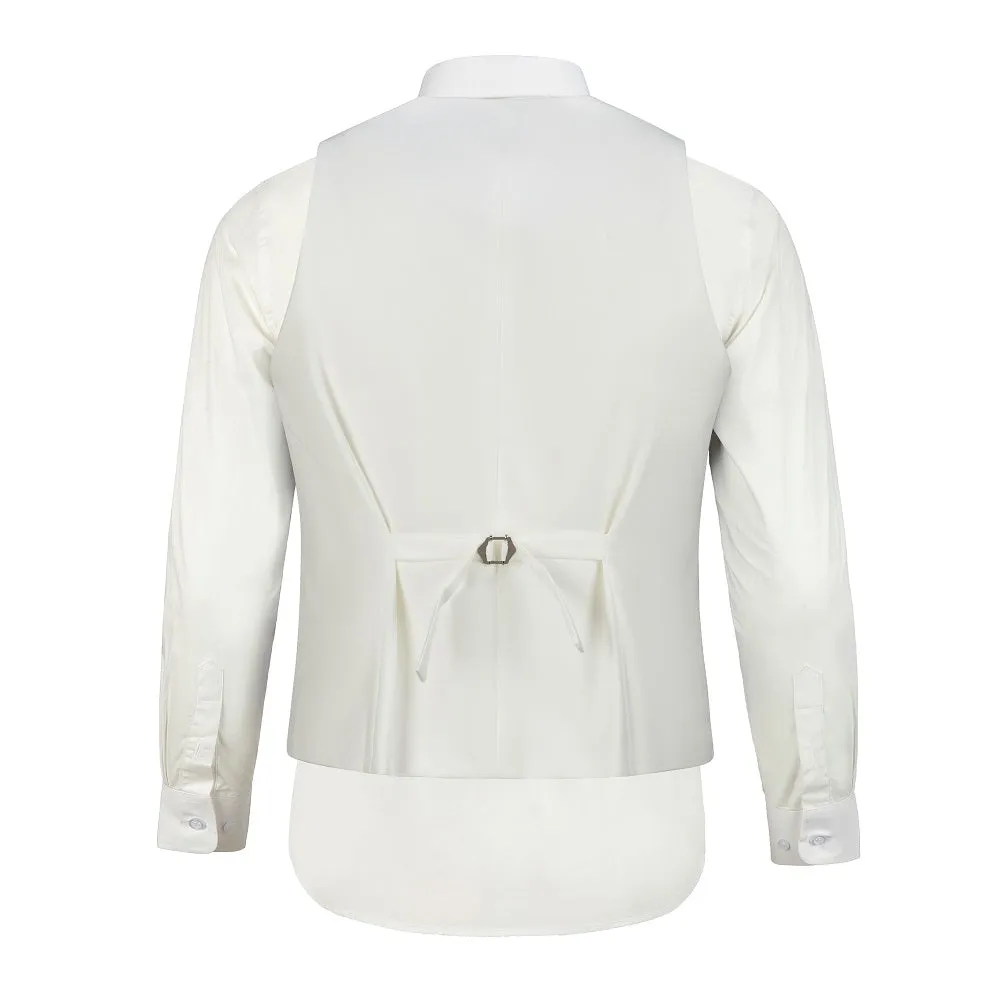 Men's Suits 2 Pieces Vest Pants Set V-Neck Slim Fit Casual Waistcoat Suit