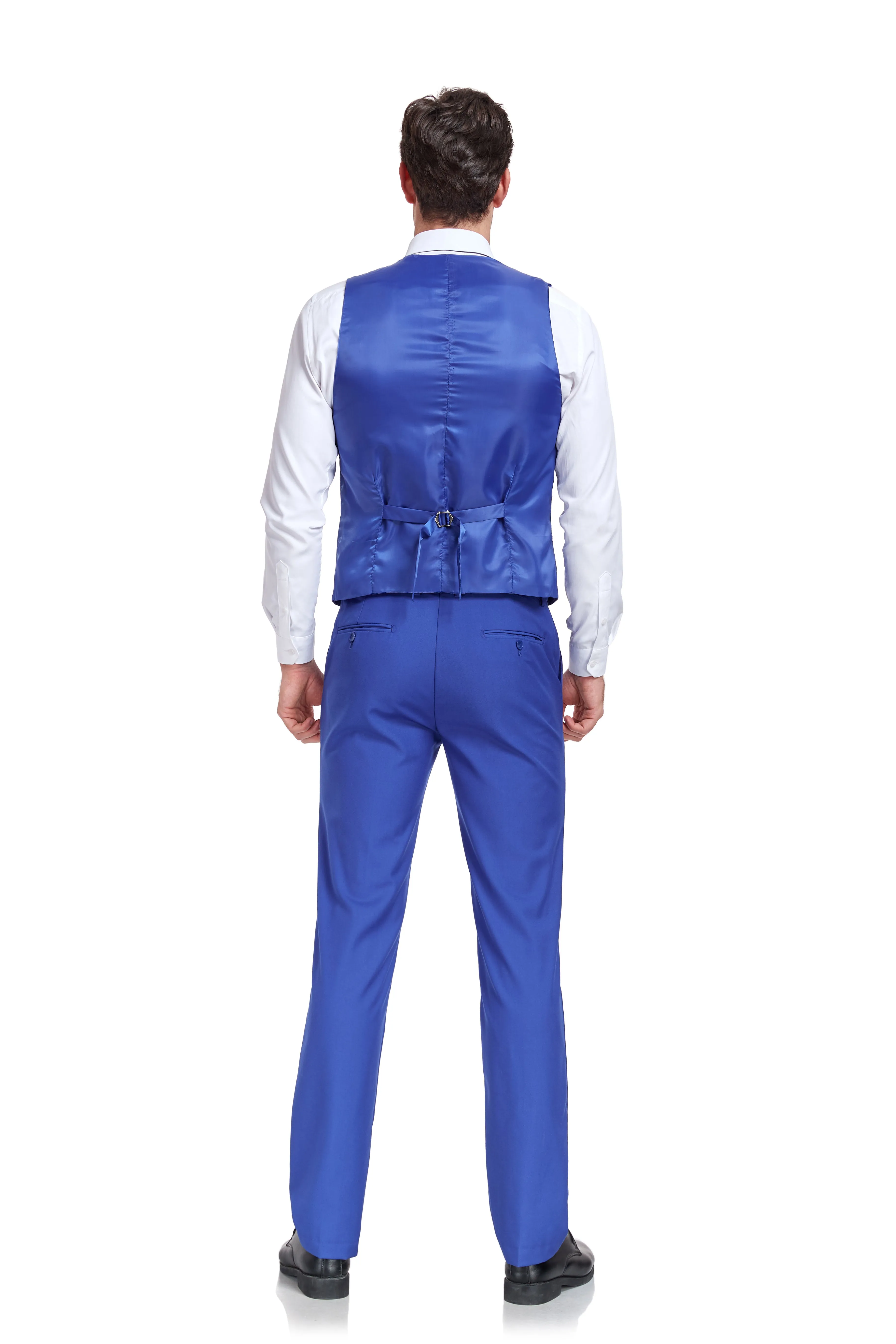 Men's Suits 2 Pieces Vest Pants Set V-Neck Slim Fit Casual Waistcoat Suit