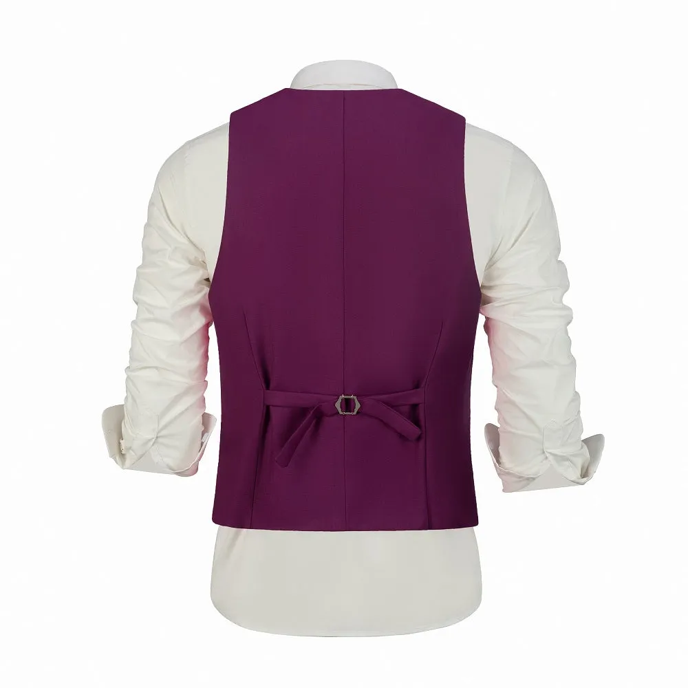 Men's Suits 2 Pieces Vest Pants Set V-Neck Slim Fit Casual Waistcoat Suit