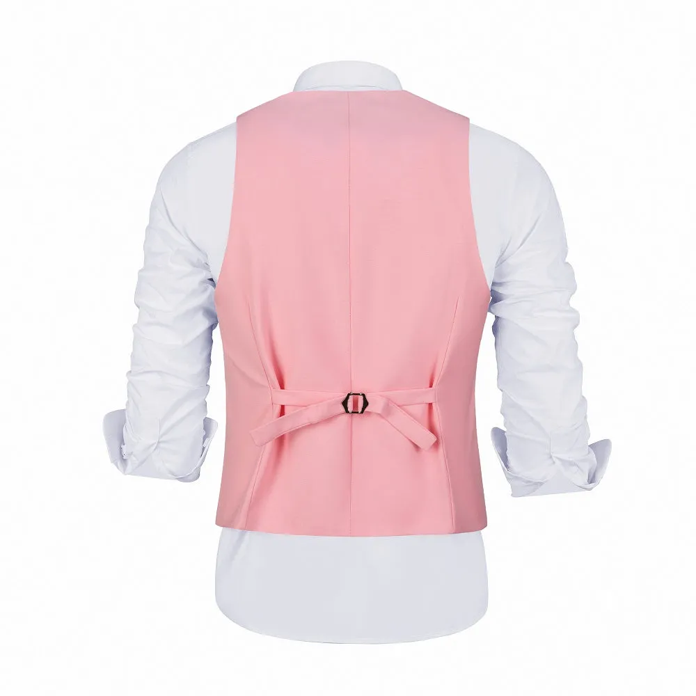 Men's Suits 2 Pieces Vest Pants Set V-Neck Slim Fit Casual Waistcoat Suit
