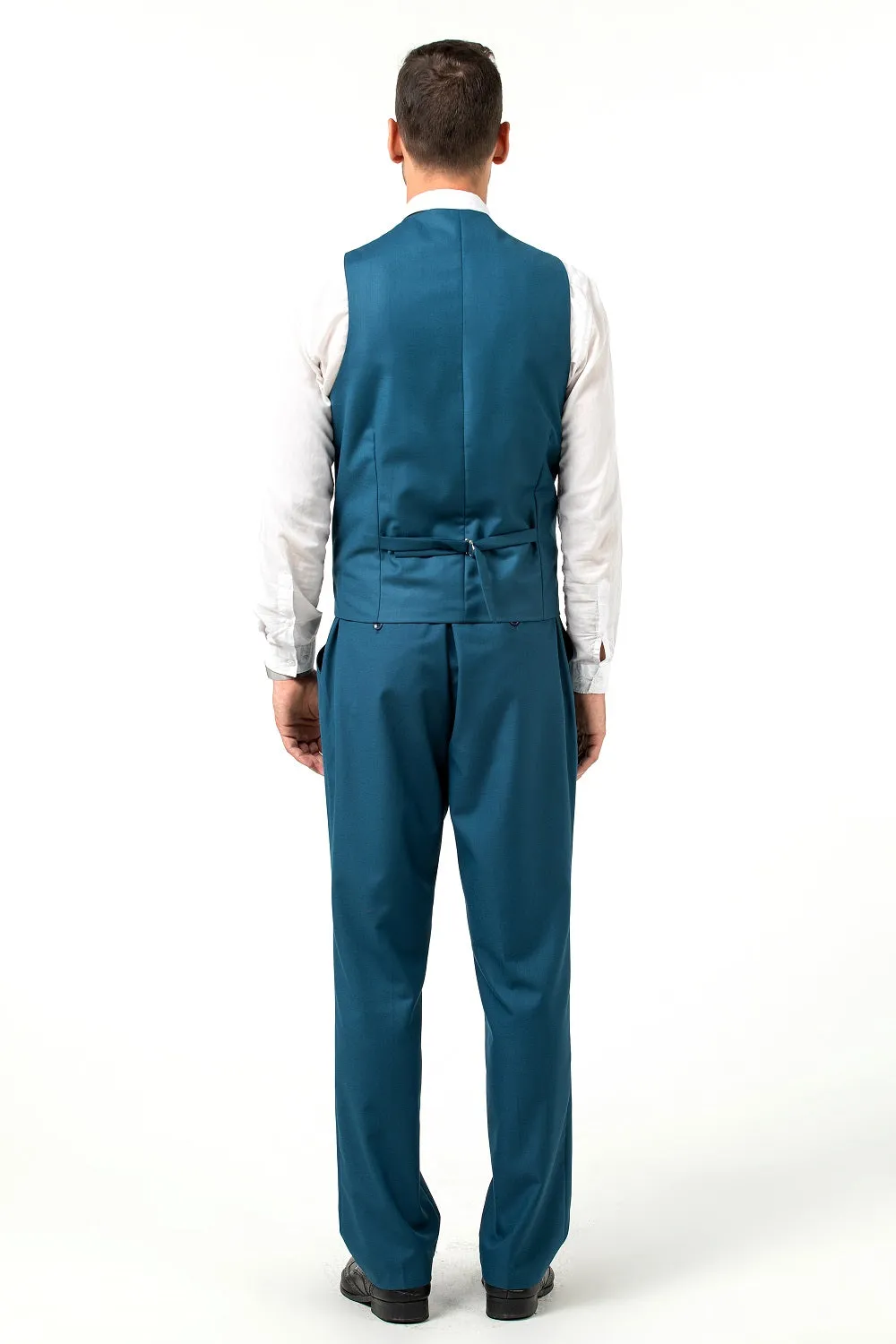 Men's Suits 2 Pieces Vest Pants Set V-Neck Slim Fit Casual Waistcoat Suit