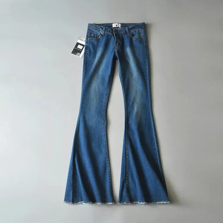 Middle Waist Long Bell-bottomed Jeans Pants