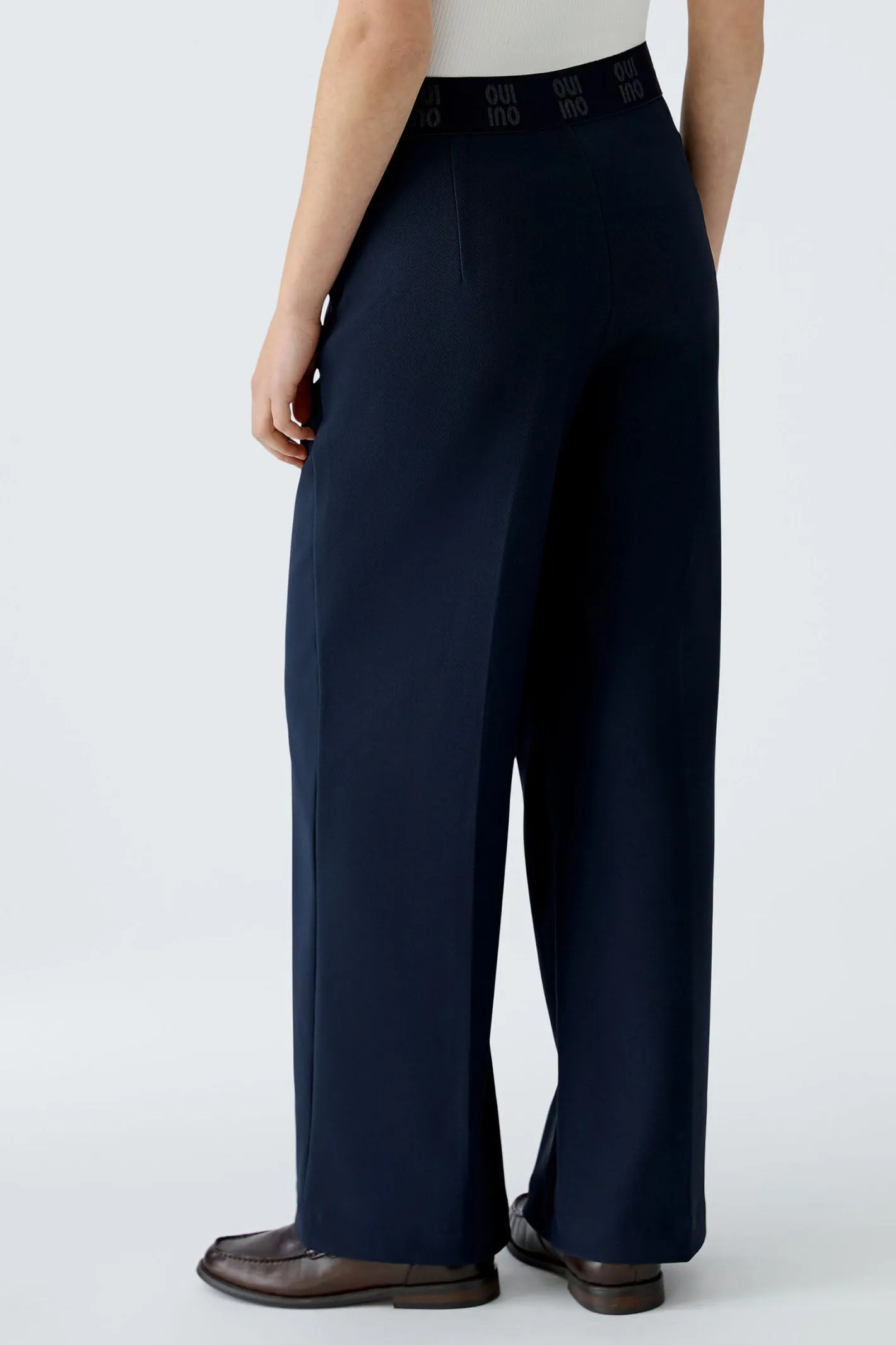 Oui 91737 Dark Blue Pull-On Trousers