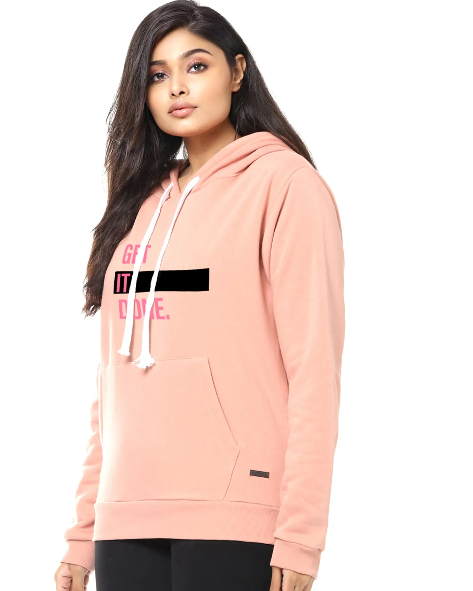 Peach "Get It Done" Kangaroo Pocket Sweatshirt | Peach