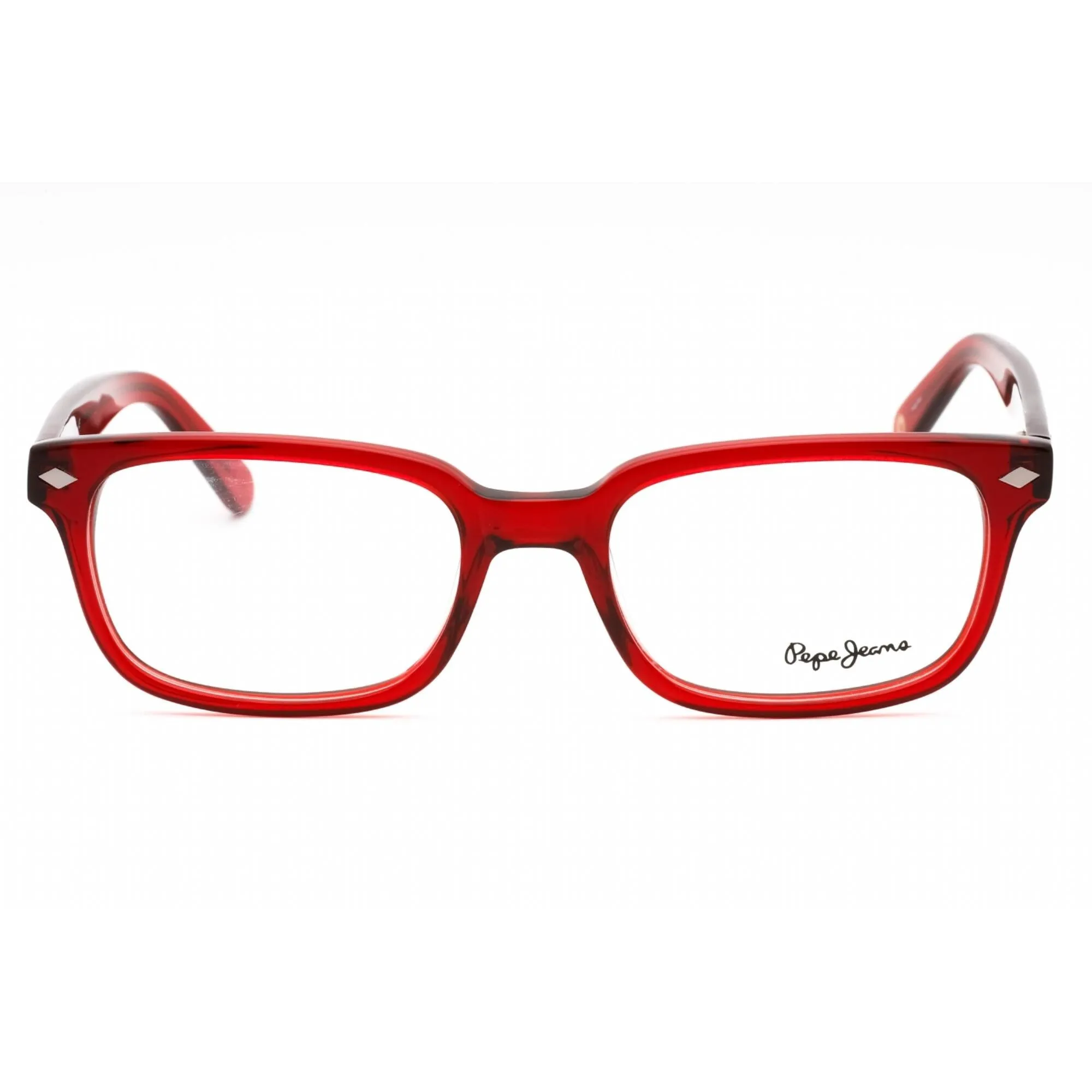 Pepe Jeans Unisex Eyeglasses - Red Plastic Rectangular Full Rim Frame | PJ3069 C7