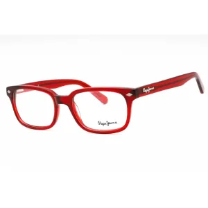 Pepe Jeans Unisex Eyeglasses - Red Plastic Rectangular Full Rim Frame | PJ3069 C7