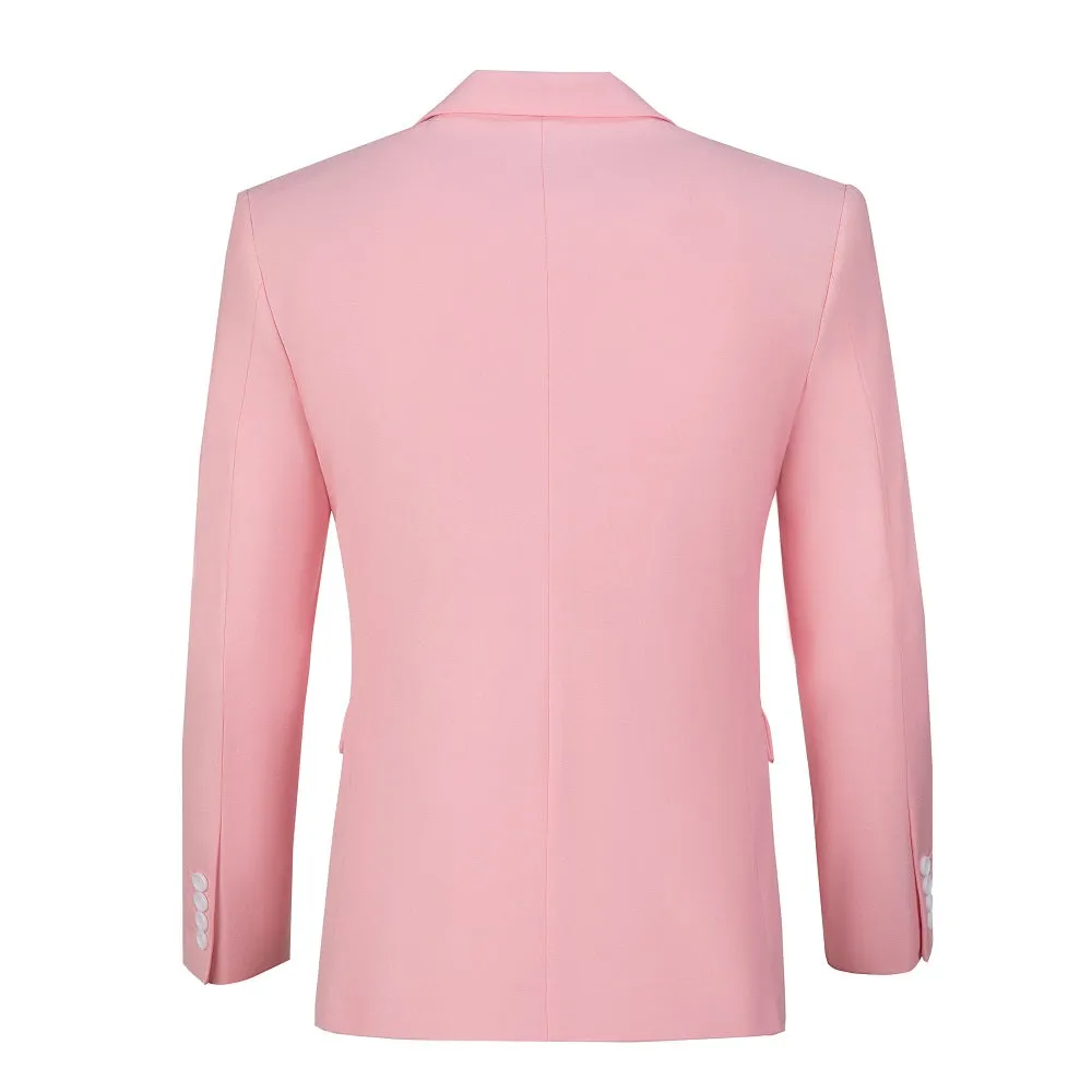 Pink Men's Two Button Blazer for Party, Wedding and Business