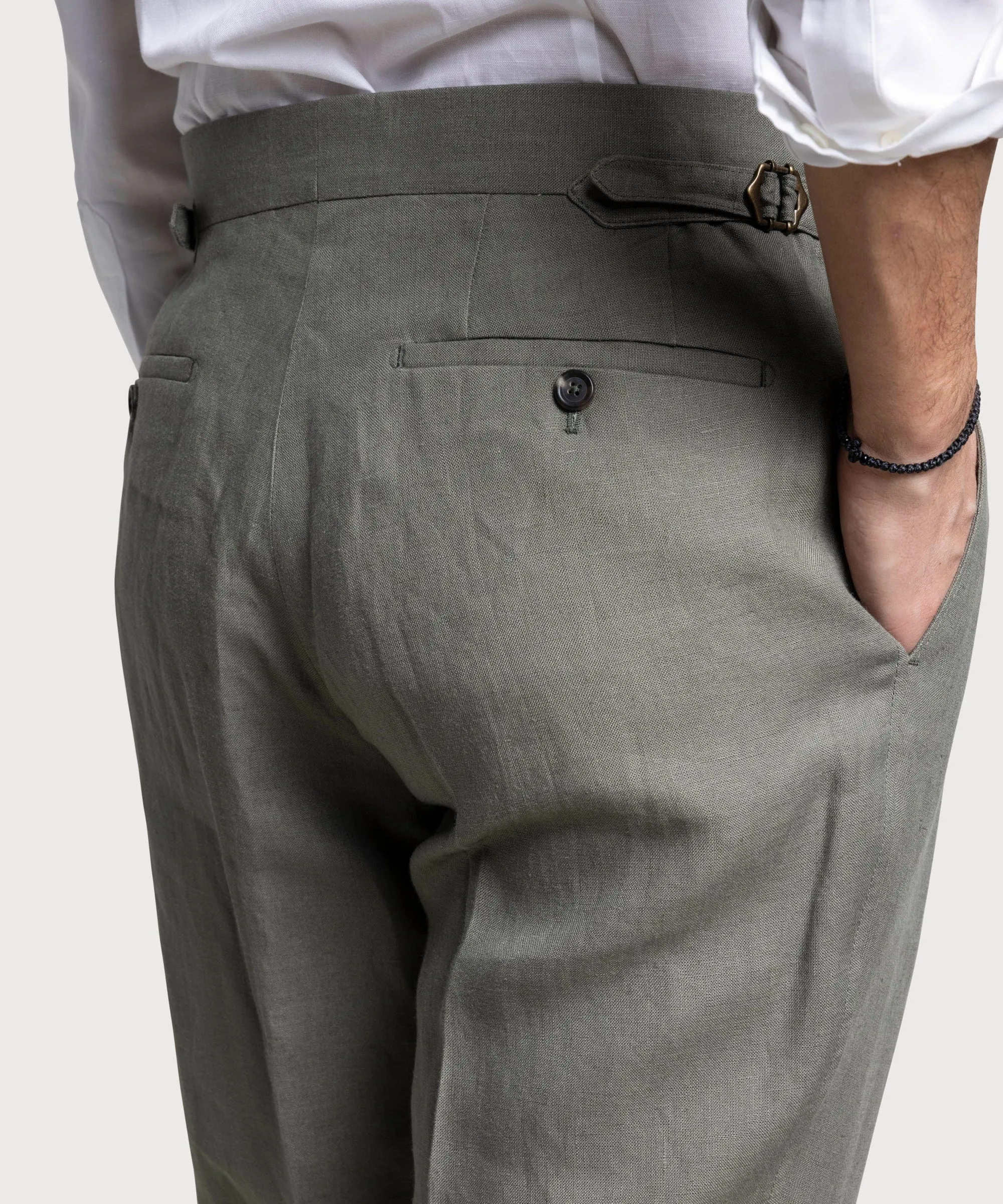 Pleated Linen Dinner Trousers