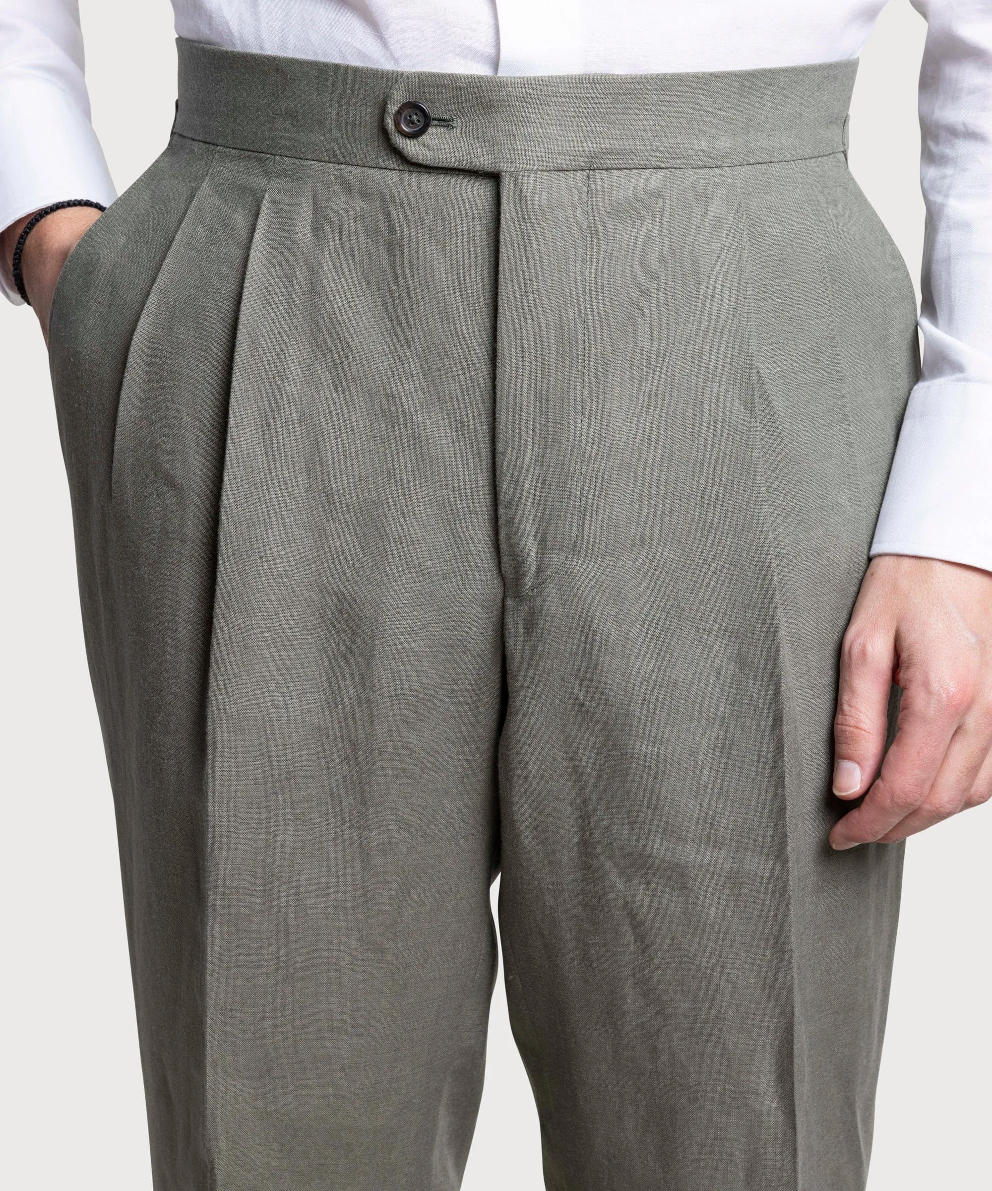 Pleated Linen Dinner Trousers