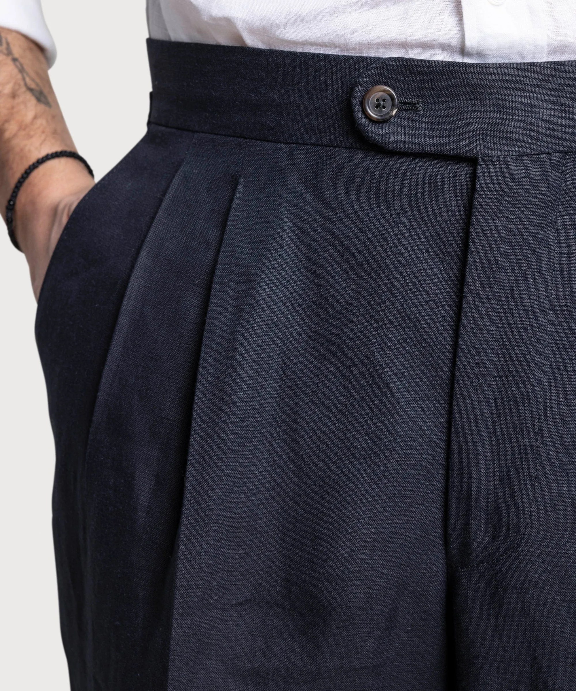 Pleated Linen Dinner Trousers