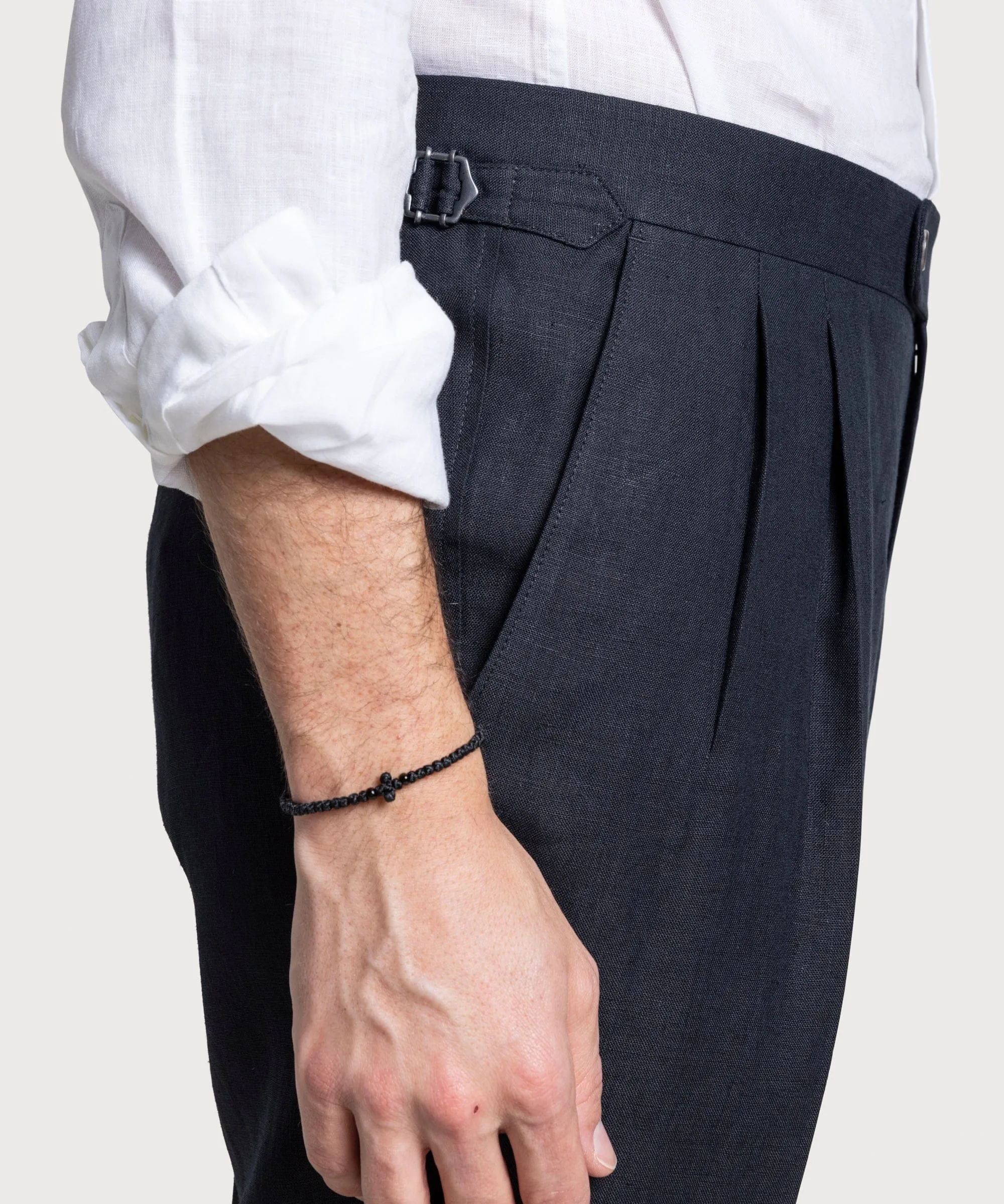 Pleated Linen Dinner Trousers