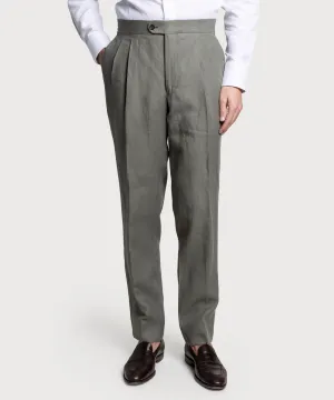 Pleated Linen Dinner Trousers