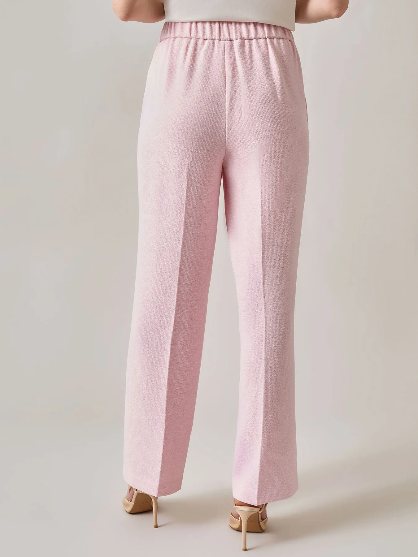 Plus Pull-On Trousers, Melange Crepe