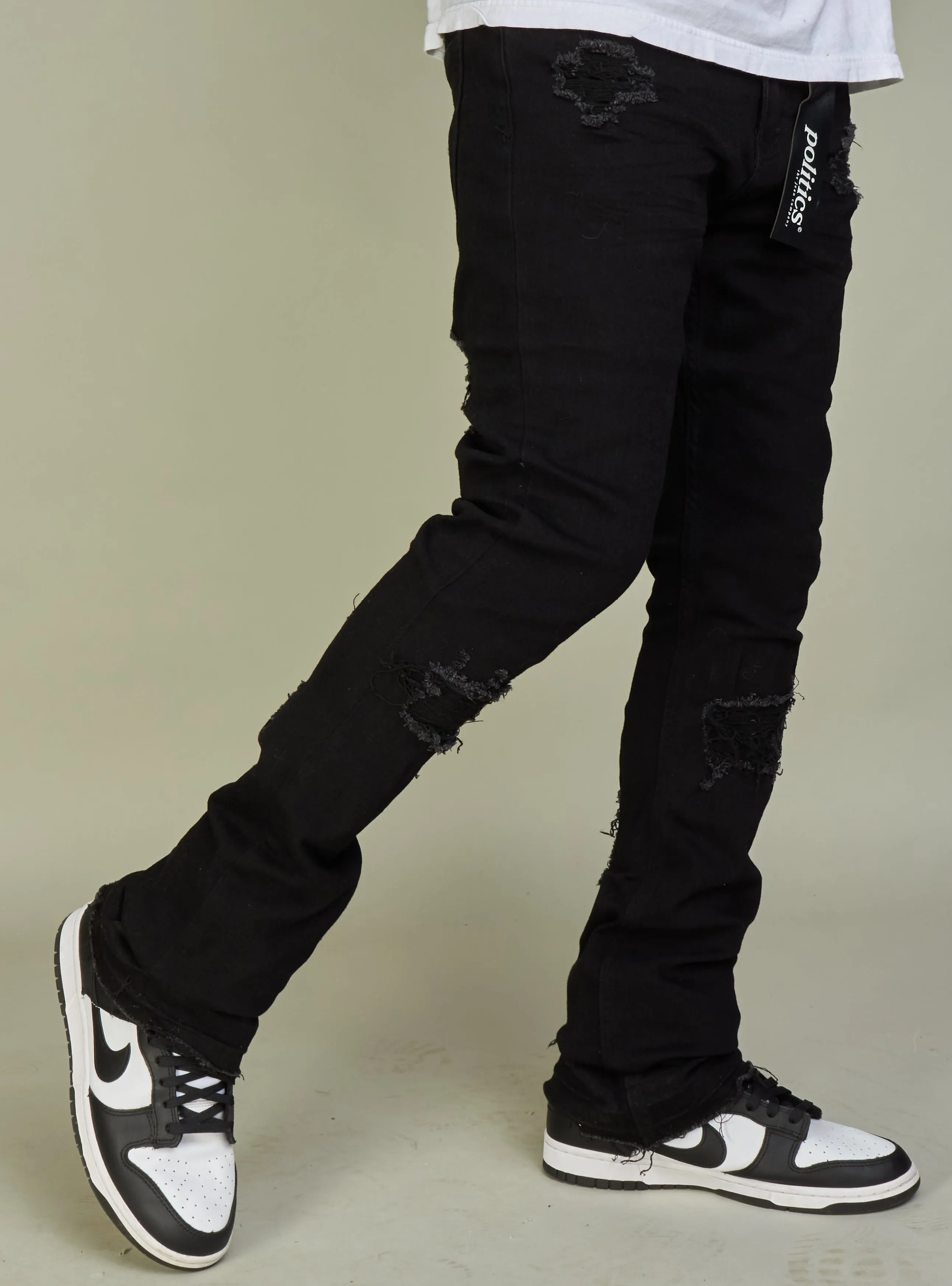 Politics Jeans - Super Stacked Skinny Flare 38" Inseam - Scott - Jett Black - 504