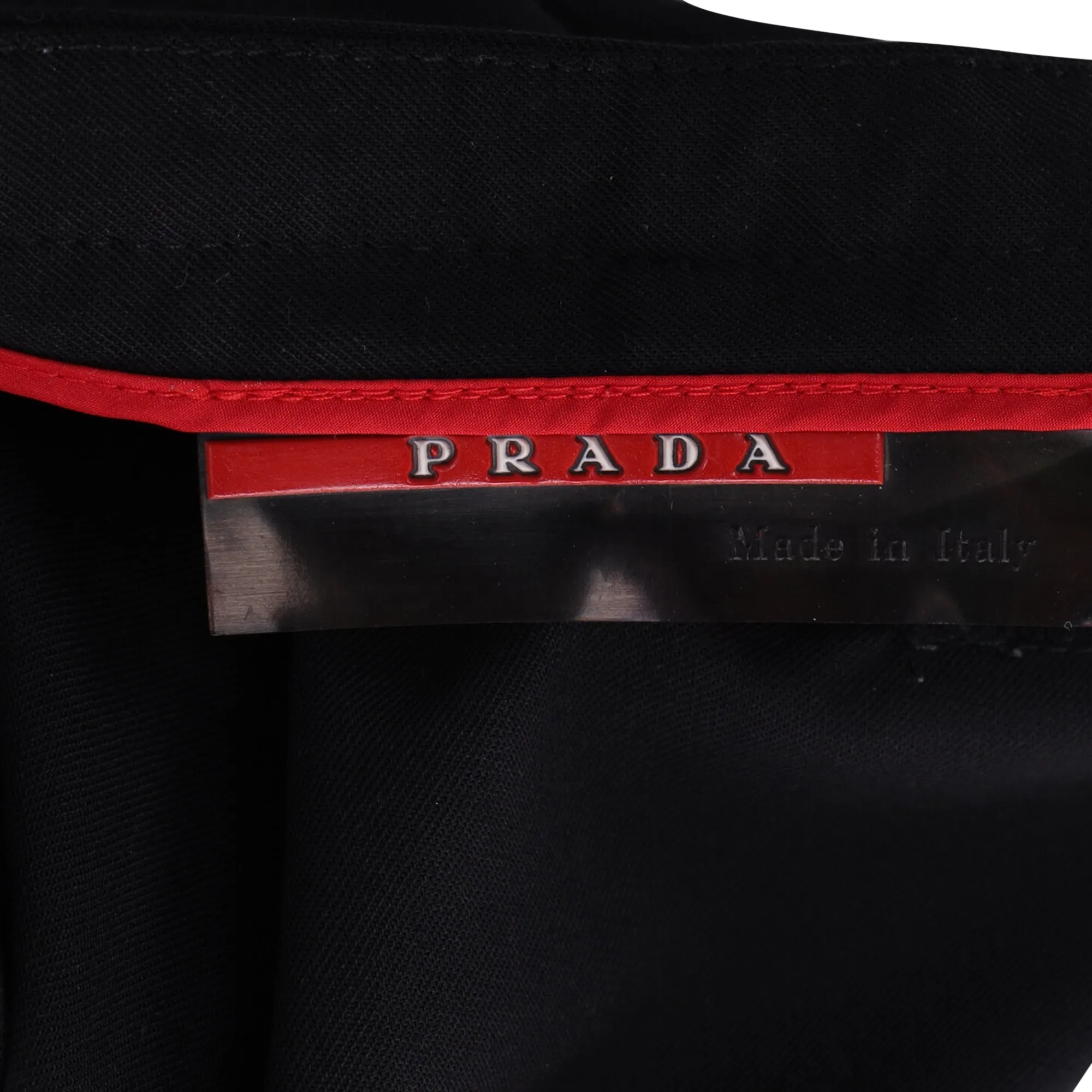 Prada Mid-Waist Straight-Leg Trousers in Black Wool