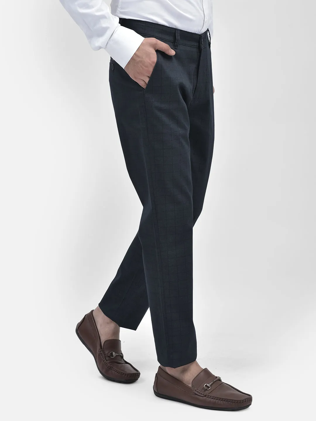 Printed Navy Blue Trousers