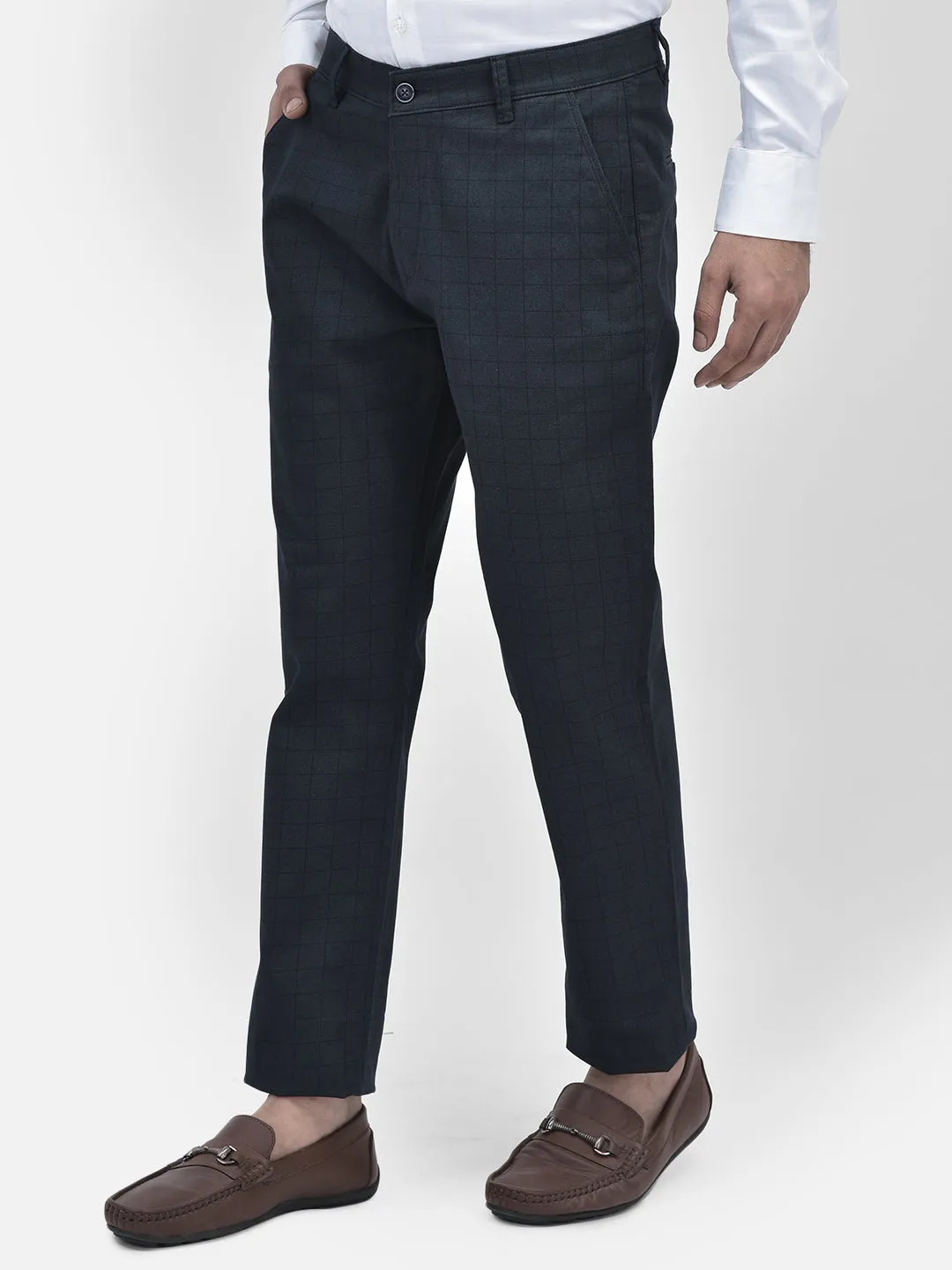 Printed Navy Blue Trousers