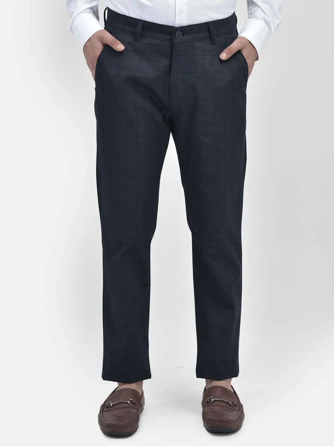 Printed Navy Blue Trousers