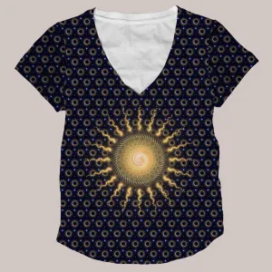 Psychedelic V-Neck Shirt (UV/RGB, Eco-Friendly, Womens) | ASTRALIS