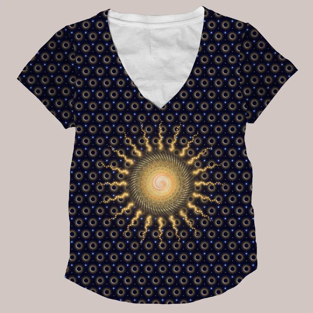 Psychedelic V-Neck Shirt (UV/RGB, Eco-Friendly, Womens) | ASTRALIS