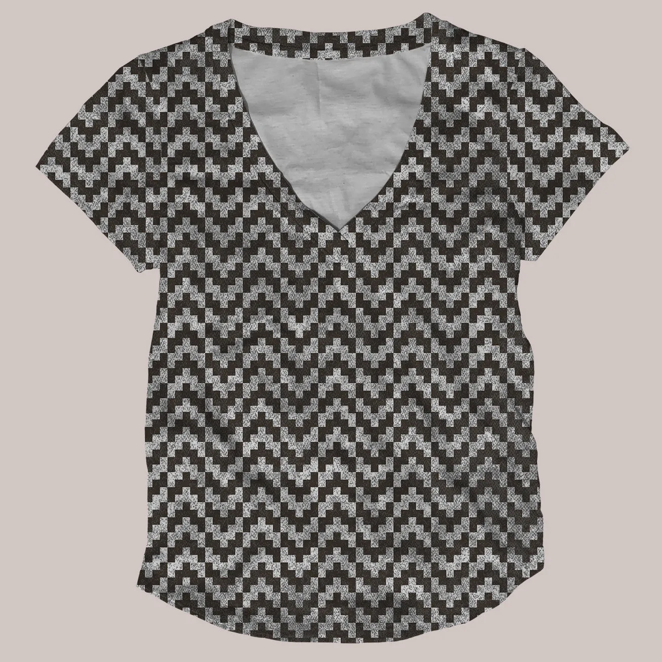 Psychedelic V-Neck Shirt (UV/RGB, Eco-Friendly, Womens) | HUICHOL