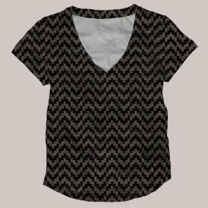 Psychedelic V-Neck Shirt (UV/RGB, Eco-Friendly, Womens) | HUICHOL
