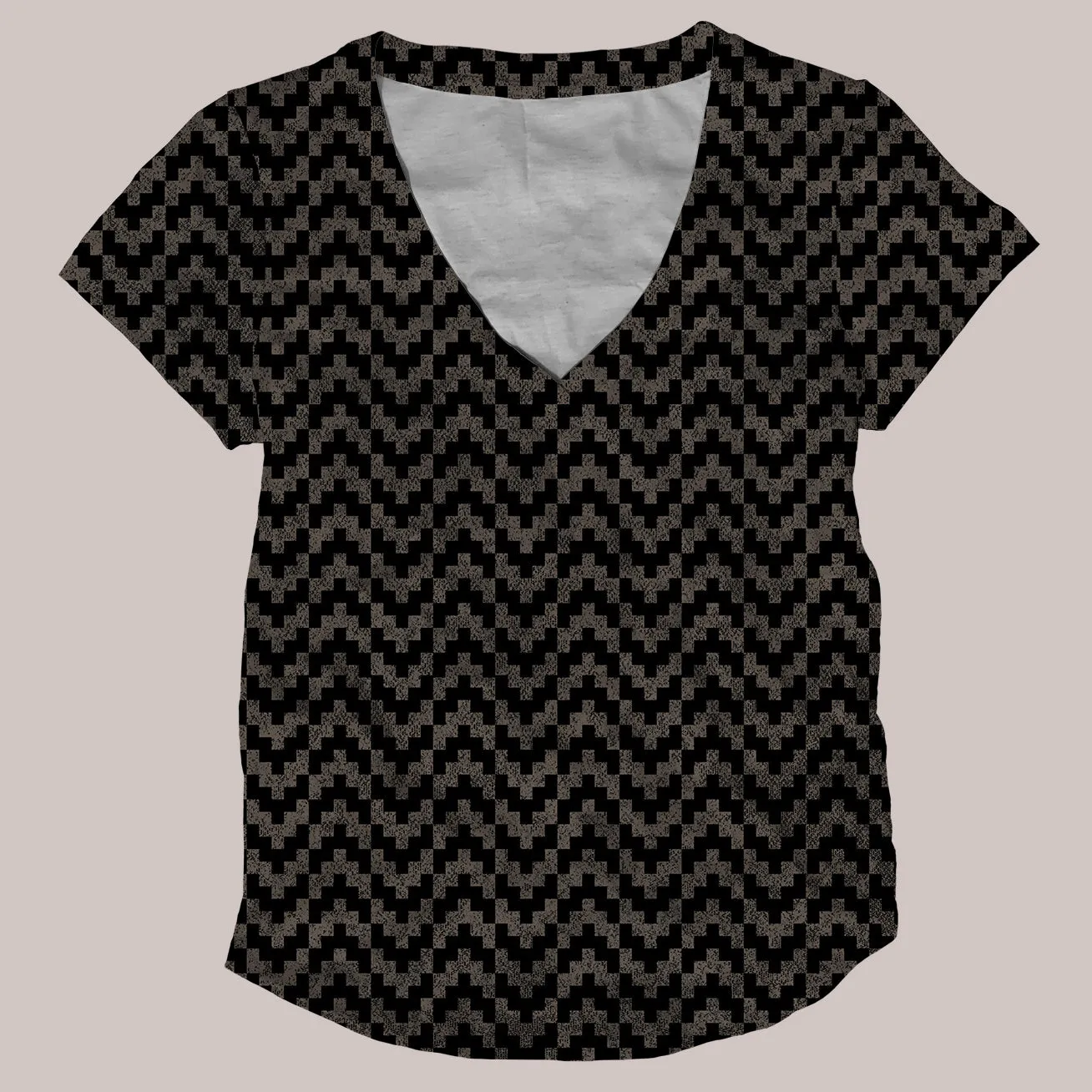Psychedelic V-Neck Shirt (UV/RGB, Eco-Friendly, Womens) | HUICHOL