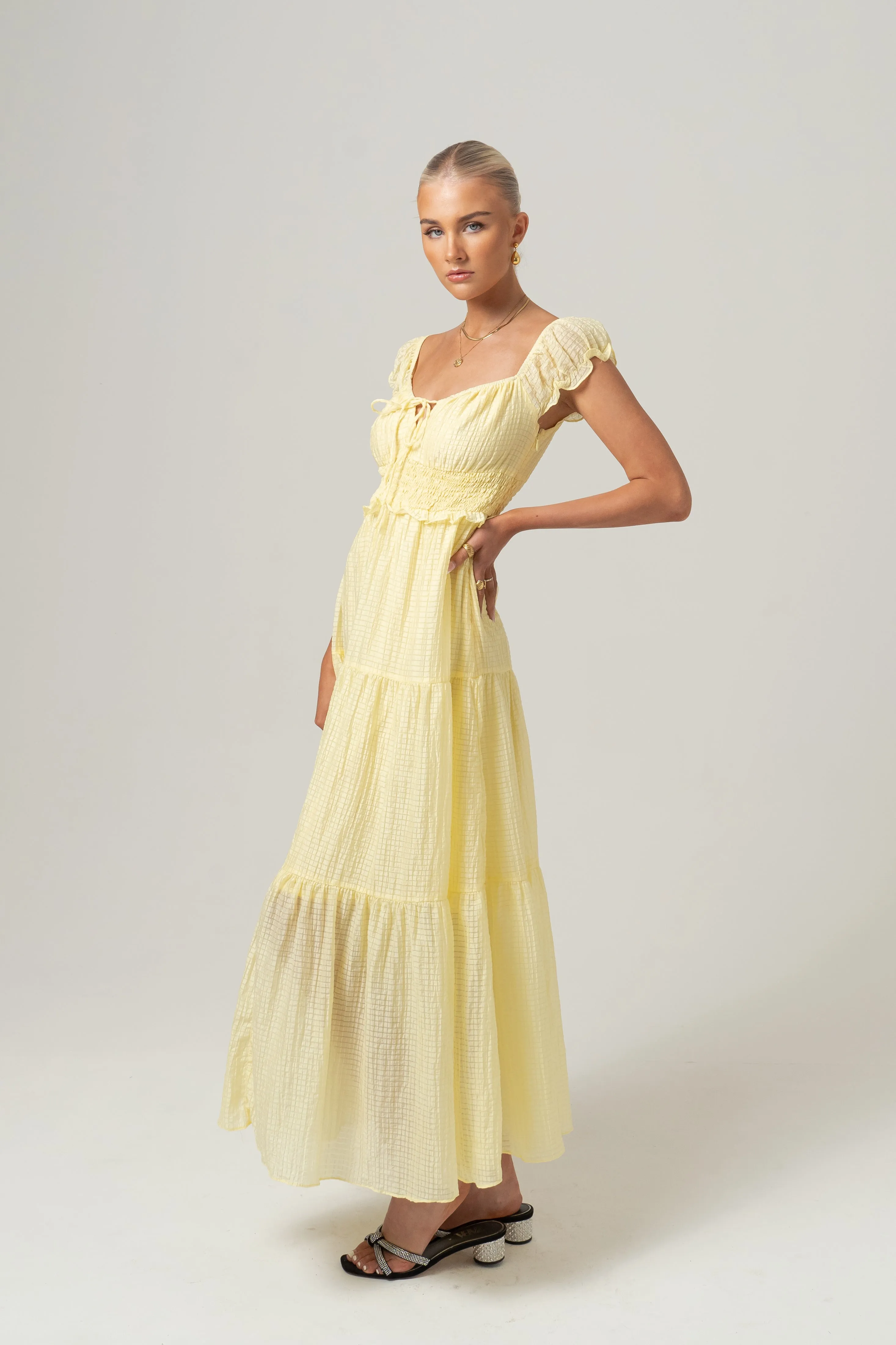 Renee Yellow Flowy Maxi Dress